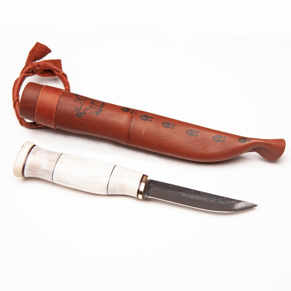 Viking Knife Set. Leuku and Puukko With Traditional Double Knife Sheath. 