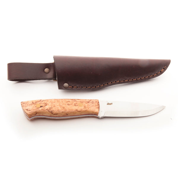 Brisa Trapper 95 - Curly Birch Knife Scandi Hunting Finland