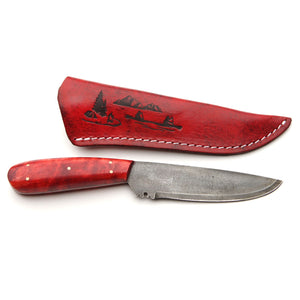 River Traders French Large Red with Pictoric Sheath Knife FL-R-G