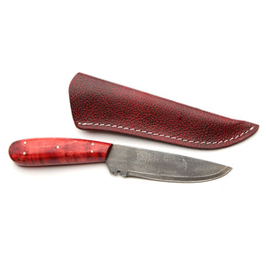 River Traders French Large Red Knife with Pebbled Sheath