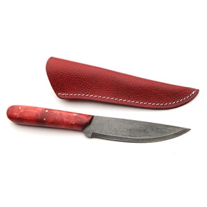 River Traders Hudson Bay Roach Belly Red Knife with Pebbled Sheath