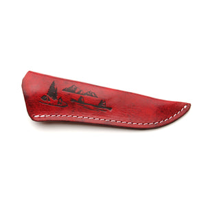 Red Leather Pictoric Sheath, Large