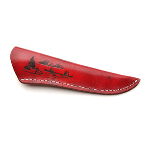 Red Leather Pictoric Sheath, Extra Large